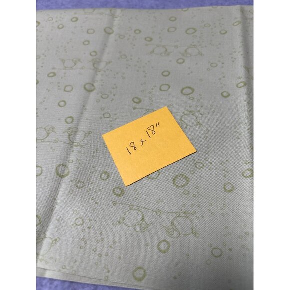 Cheap Talk by Connecting Threads Green Bird-Themed Cotton Fabric Square 18x18" Q - Picture 4 of 5